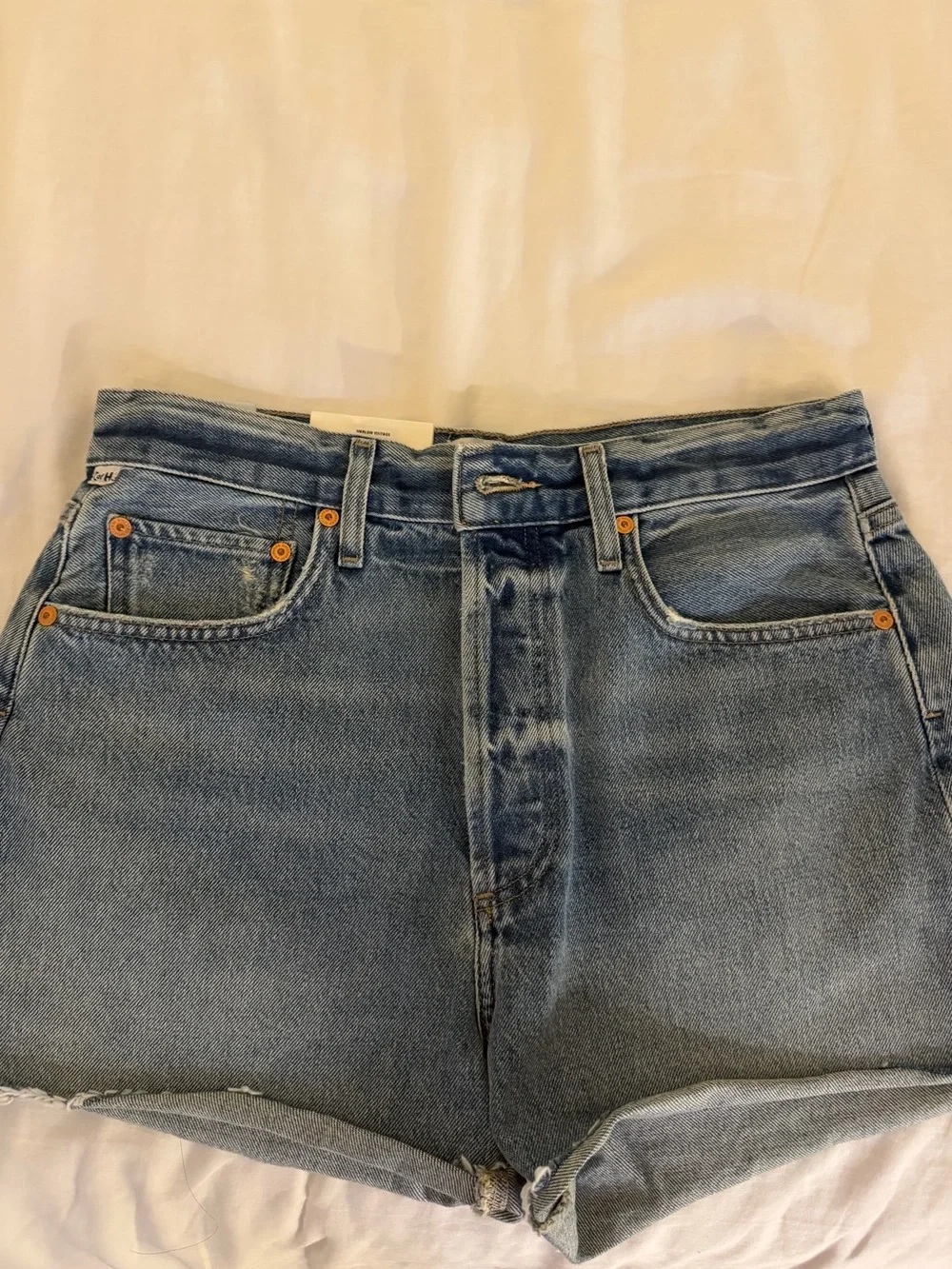 Citizens of Humanity Light Blue High-Rise Denim Shorts - Picture 2 of 3